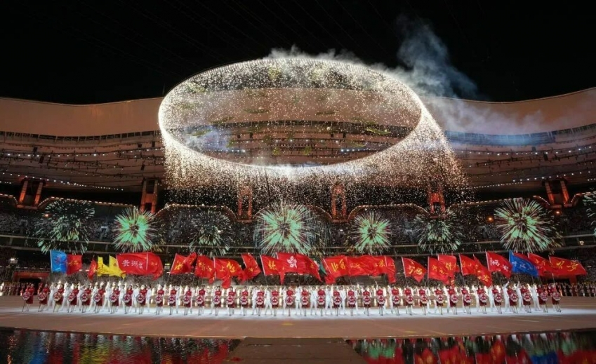 The opening ceremony of the 15th National Games takes place in Guangzhou, November 9, 2025. Photo/Xinhua